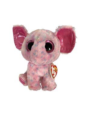 New Ty Beanie Boos Elephant Ellie Pink Tye Dye Tie Dye 6 in tall Plush Stuffed A